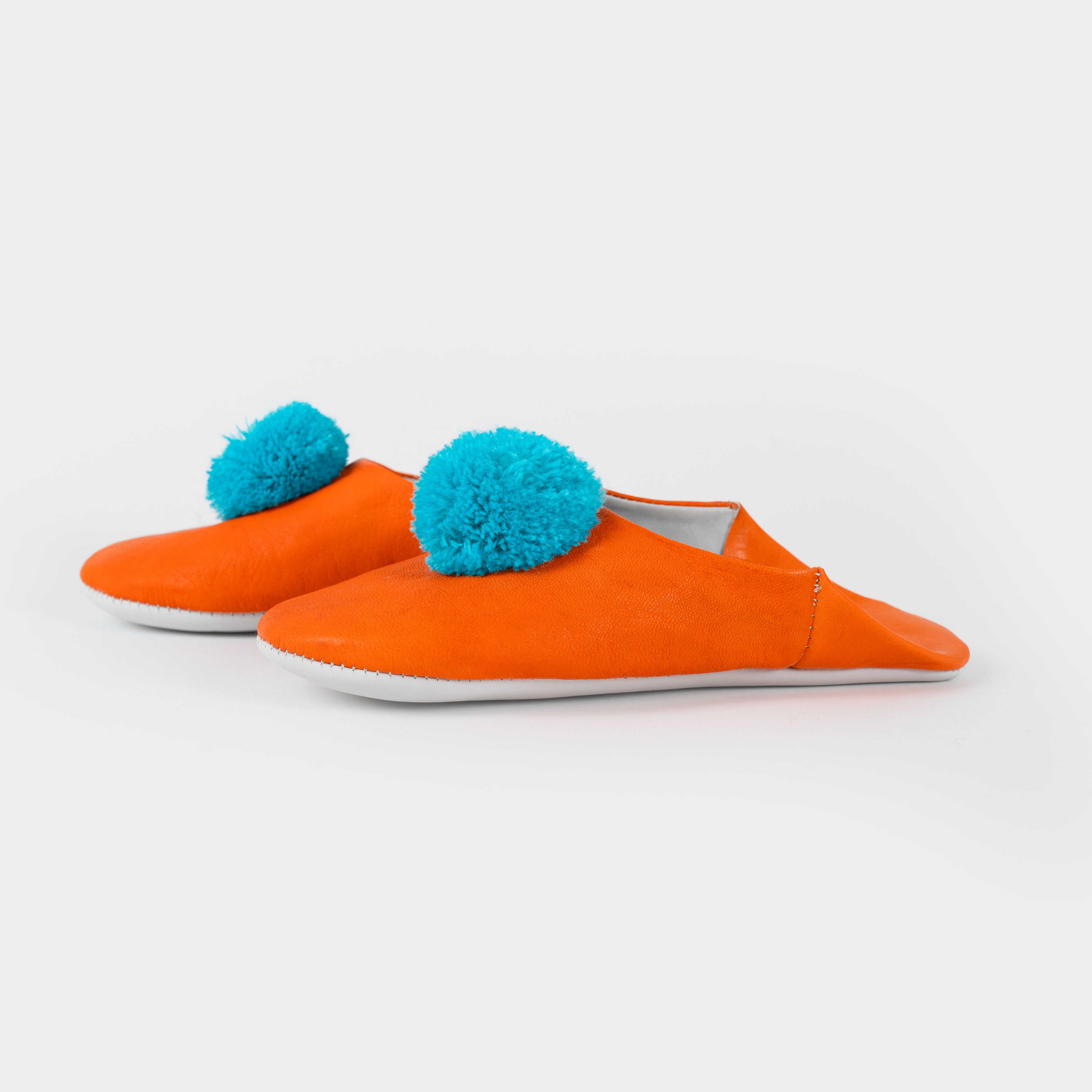 Pompon Slippers, Persimmon