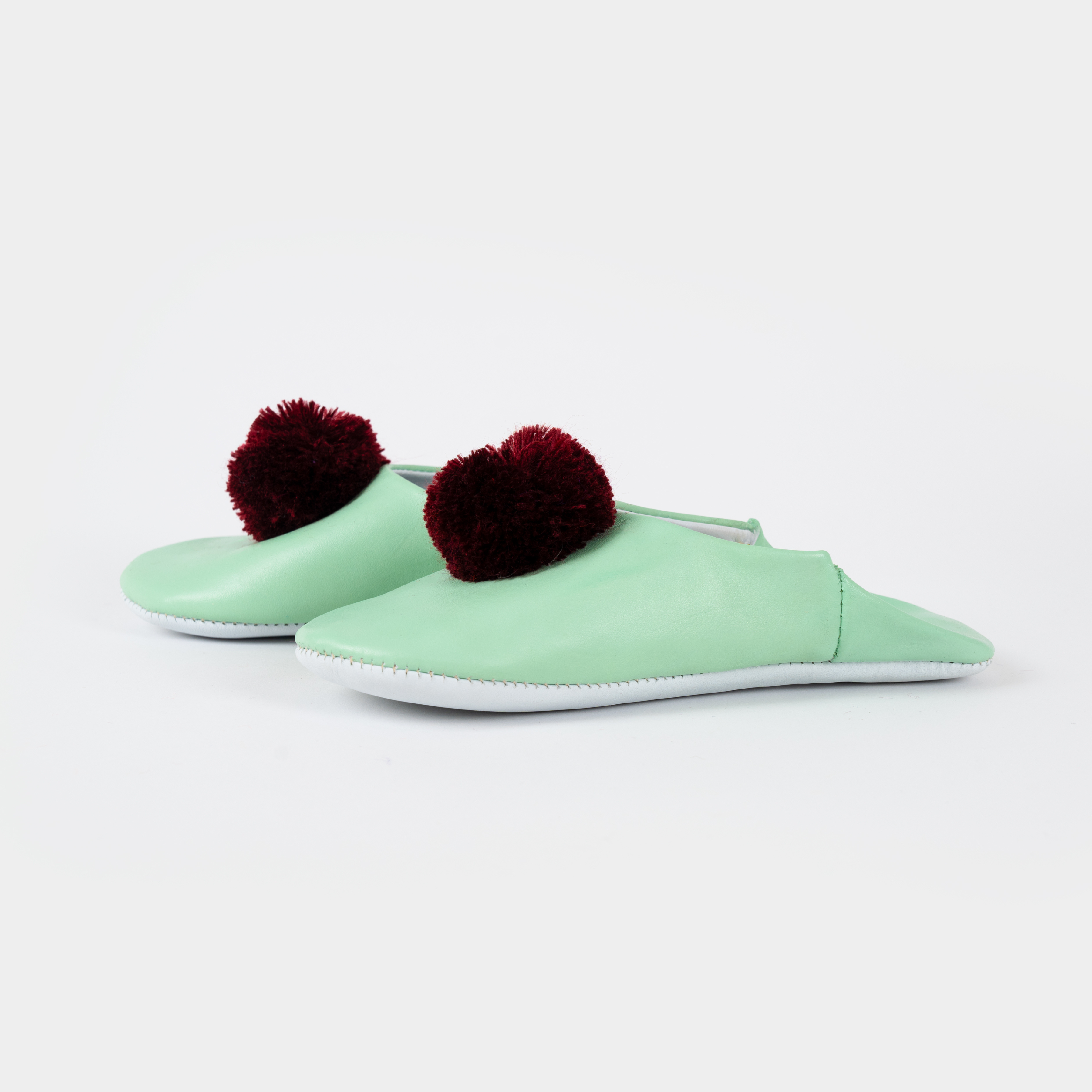 Pompon Slippers, mint